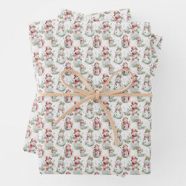 Weihnachtsfeiertag Snowman Pattern Geschenkpapier Set
