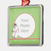 Weihnachtsfeiertag - Snowman-Runde (Foto-Rahmen) Silbernes Ornament (Links)