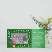 Weihnachtsfeiertag Snowman Tree Fotokarte Feiertagskarte (Stehend Vorderseite)