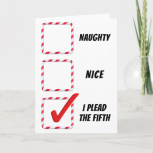 Weihnachtsfeiertag Spaß Naughty oder Nice Karo Box Karte