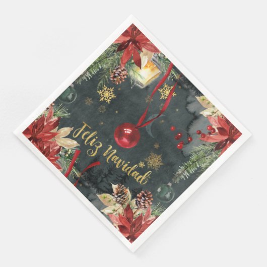 Weihnachtsfeiertag Splendor Feliz Navidad Serviette (Ecke)