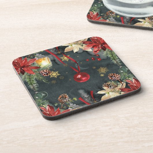 Weihnachtsfeiertag Splendor Getränkeuntersetzer (Linke Seite)