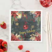 Weihnachtsfeiertag Splendor Happy Holidays Serviette (Beispiel)
