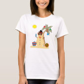 Weihnachtsfeiertag Strand Tropischer Snowman T-Shirt (Vorderseite)