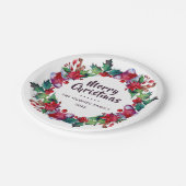 Weihnachtsfeiertag Strumpf Blumenkranz Pappteller (Schrägansicht)