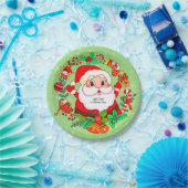 Weihnachtsfeiertag Strumpf Cane Present Holly 7" Pappteller (Party)