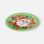 Weihnachtsfeiertag Strumpf Cane Present Holly 7" Pappteller (Schrägansicht)