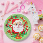 Weihnachtsfeiertag Strumpf Cane Present Holly 9" Pappteller (Party)