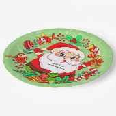 Weihnachtsfeiertag Strumpf Cane Present Holly 9" Pappteller (Schrägansicht)