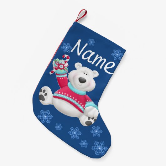 Weihnachtsfeiertag Strumpf Polar Bear Pattern Urla Kleiner Weihnachtsstrumpf (Vorderansicht (hängend))