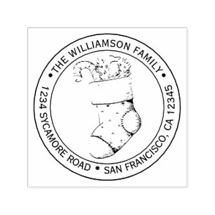 Weihnachtsfeiertag Strumpf Rücksendeadresse Permastempel