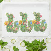 Weihnachtsfeiertag Südwestliche Wasserfarbenkaktus Geschirrtuch (Gefaltet)