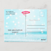 Weihnachtsfeiertag Sunshine Beach Szene Regenschir Postkarte (Rückseite)