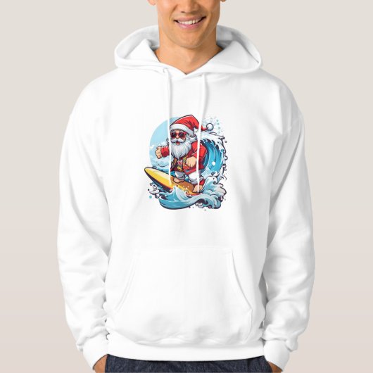 Weihnachtsfeiertag Surfen Weihnachtswaves Hoodie (Vorderseite)