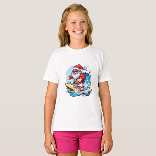 Weihnachtsfeiertag Surfen Weihnachtswaves T-Shirt (Vorne ganz)