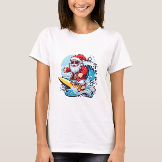 Weihnachtsfeiertag Surfen Weihnachtswaves T-Shirt (Vorderseite)