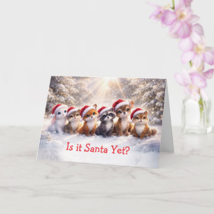 Weihnachtsfeiertag Süße Waldtiere Karte