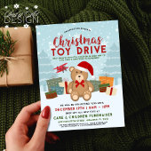 Weihnachtsfeiertag Teddy Bear Toy Drive Fundraiser Flyer
