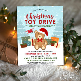 Weihnachtsfeiertag Teddy Bear Toy Drive Fundraiser Flyer