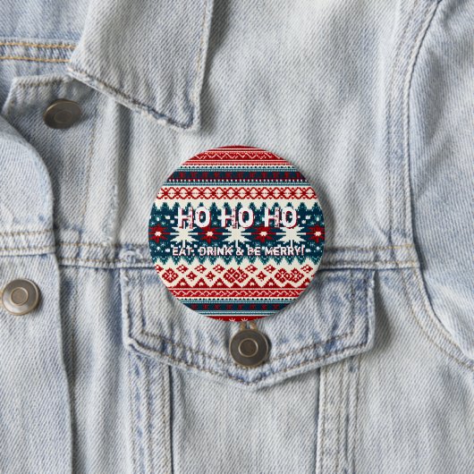 Weihnachtsfeiertag Ugly Sweater Party Button (Beispiel)