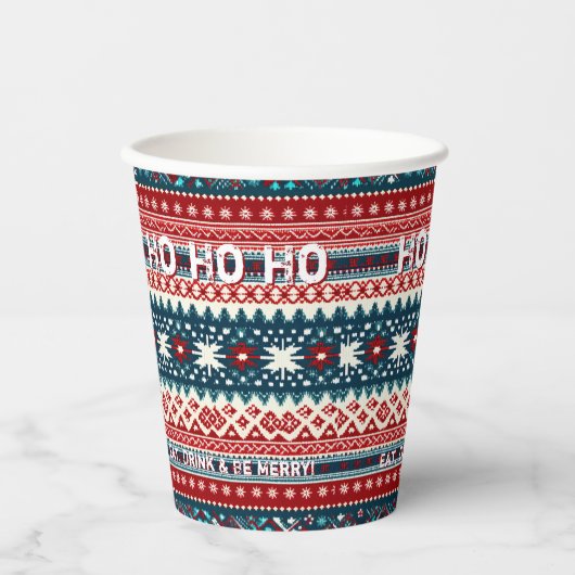 Weihnachtsfeiertag Ugly Sweater Party Pappbecher (Vorderseite)