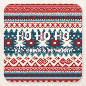 Weihnachtsfeiertag Ugly Sweater Party Rechteckiger Pappuntersetzer (Vorderseite)