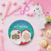 Weihnachtsfeiertag und Frau Claus Biracial Pappteller (Party)