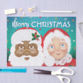 Weihnachtsfeiertag und Frau Claus Biracial Seidenpapier (Handwerk)