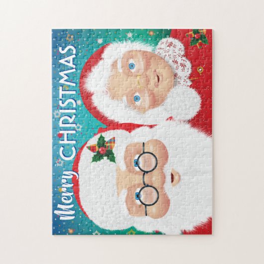 Weihnachtsfeiertag und Frau Claus Puzzle (Vertikal)