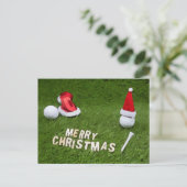 Weihnachtsfeiertag und Golf und Weihnachtsmannmütz Postkarte (Stehend Vorderseite)