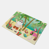 Weihnachtsfeiertag und tropische Vögel Fußmatte (Schrägansicht)