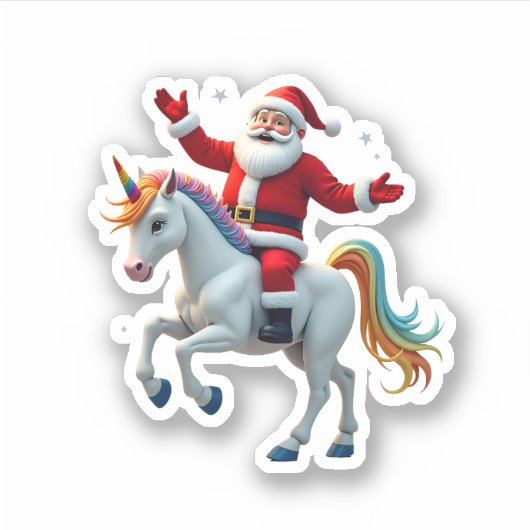 Weihnachtsfeiertag - Unicorn Aufkleber (Vorderseite)