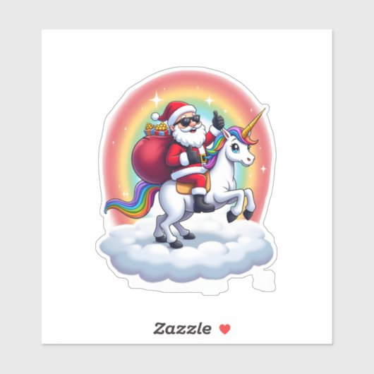 Weihnachtsfeiertag - Unicorn Aufkleber (Blatt)