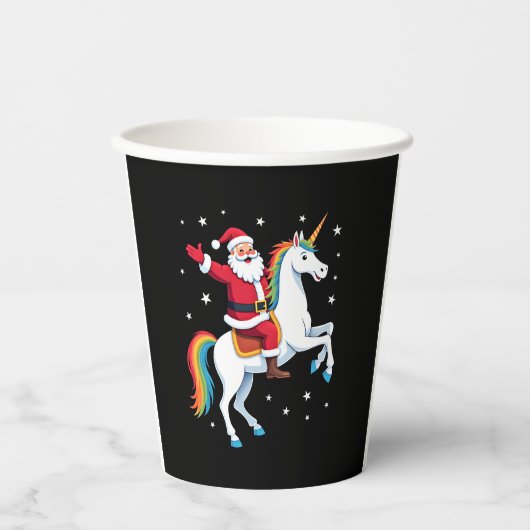 Weihnachtsfeiertag - Unicorn Pappbecher (Vorderseite)