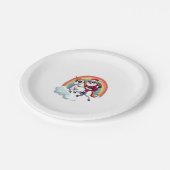 Weihnachtsfeiertag - Unicorn Pappteller (Schrägansicht)