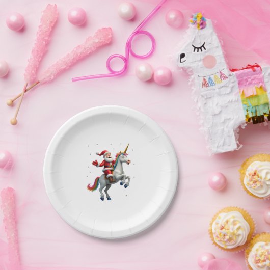 Weihnachtsfeiertag - Unicorn Pappteller (Party)