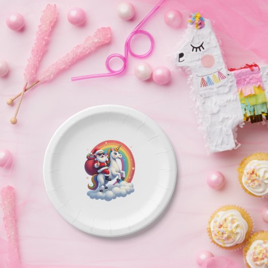 Weihnachtsfeiertag - Unicorn Pappteller (Party)