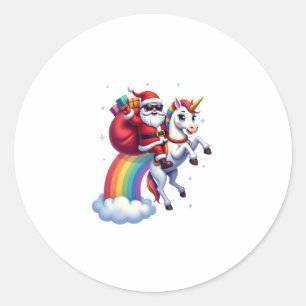 Weihnachtsfeiertag - Unicorn Runder Aufkleber
