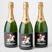 Weihnachtsfeiertag - Unicorn Schaumweinetikett (Flaschen)