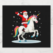 Weihnachtsfeiertag - Unicorn Schaumweinetikett (Einzelnes Label)