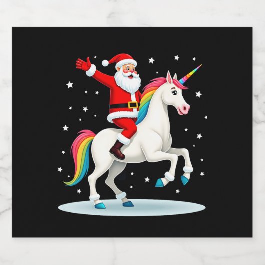 Weihnachtsfeiertag - Unicorn Schaumweinetikett (Einzelnes Label)