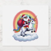 Weihnachtsfeiertag - Unicorn Schaumweinetikett (Einzelnes Label)