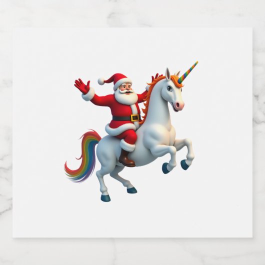 Weihnachtsfeiertag - Unicorn Schaumweinetikett (Einzelnes Label)
