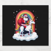 Weihnachtsfeiertag - Unicorn Schaumweinetikett (Einzelnes Label)