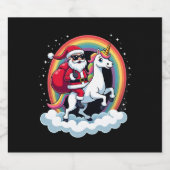 Weihnachtsfeiertag - Unicorn Schaumweinetikett (Einzelnes Label)