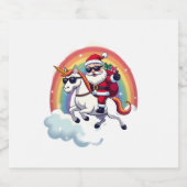 Weihnachtsfeiertag - Unicorn Schaumweinetikett (Einzelnes Label)