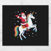 Weihnachtsfeiertag - Unicorn Schaumweinetikett (Einzelnes Label)