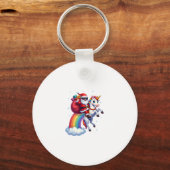 Weihnachtsfeiertag - Unicorn Schlüsselanhänger (Vorderseite)