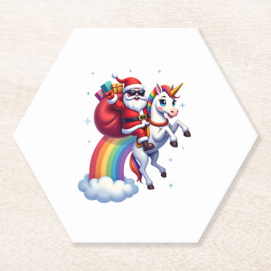 Weihnachtsfeiertag - Unicorn Untersetzer (Vorderseite)