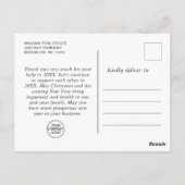 Weihnachtsfeiertag Unternehmen Vielen Dank Postkarte (Rückseite)